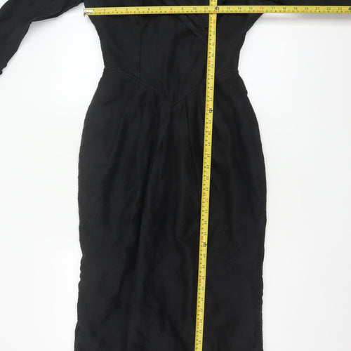 Laura Ashley Women’s Black Silk Long Formal Dress Size 10