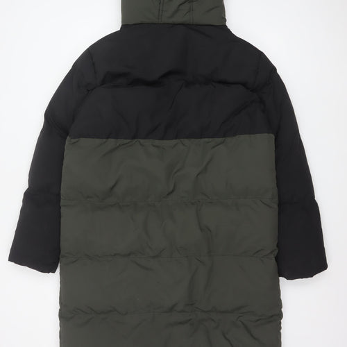 Brave Soul Women's Green Long Puffer Coat Size 12 Hooded
