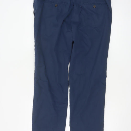 Marks and Spencer Men's Blue Regular Fit Chino Trousers Size 36
