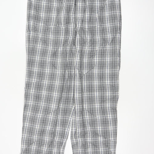 Marks and Spencer Men's Grey Check Cotton Pyjama Pants Size L