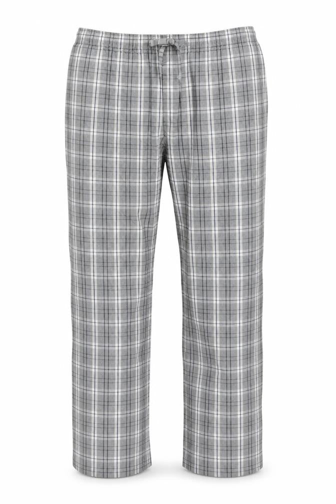 Marks and Spencer Men's Grey Check Cotton Pyjama Pants Size L