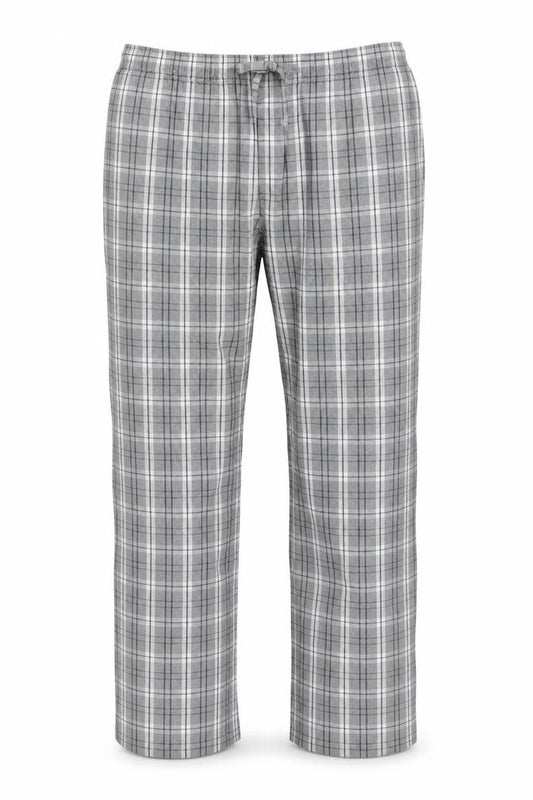Marks and Spencer Men's Grey Check Cotton Pyjama Pants Size L