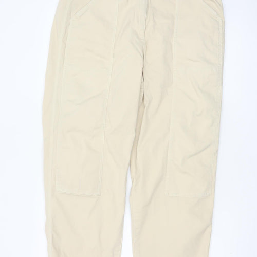 Marks and Spencer Women Beige Cargo Trousers Size 18 Regular Cotton