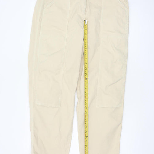 Marks and Spencer Women Beige Cargo Trousers Size 18 Regular Cotton