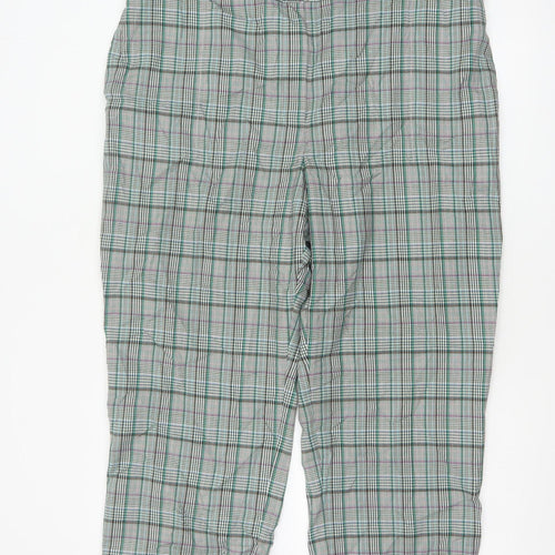 Marks and Spencer Women's Green Check Capri Trousers Size 20