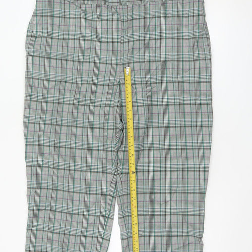 Marks and Spencer Women's Green Check Capri Trousers Size 20