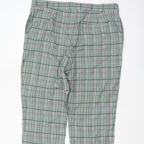 Marks and Spencer Women's Green Check Capri Trousers Size 20