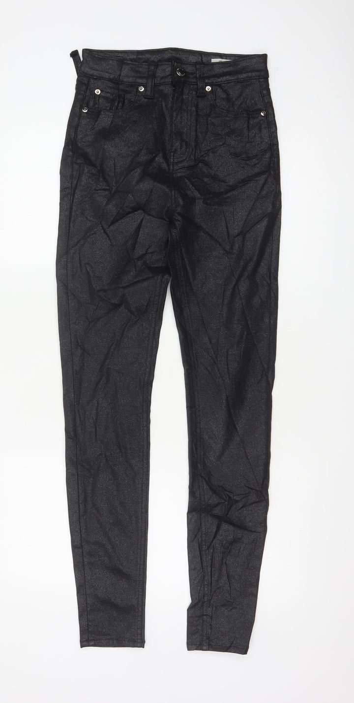 Marks and Spencer Women’s Black Slim Fit Stretch Trousers Size 8 Tall
