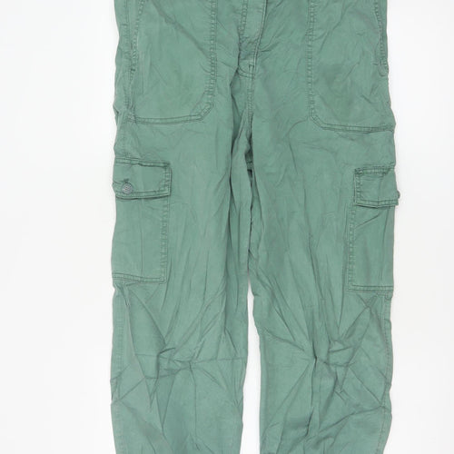 Marks and Spencer Women’s Green Cargo Trousers Size 16 Cotton Twill