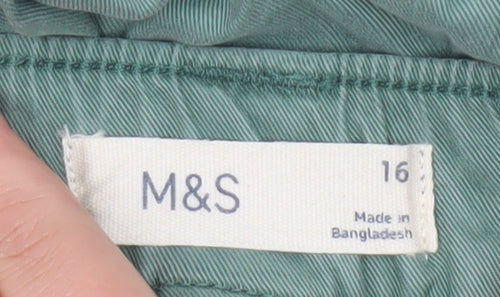 Marks and Spencer Women’s Green Cargo Trousers Size 16 Cotton Twill