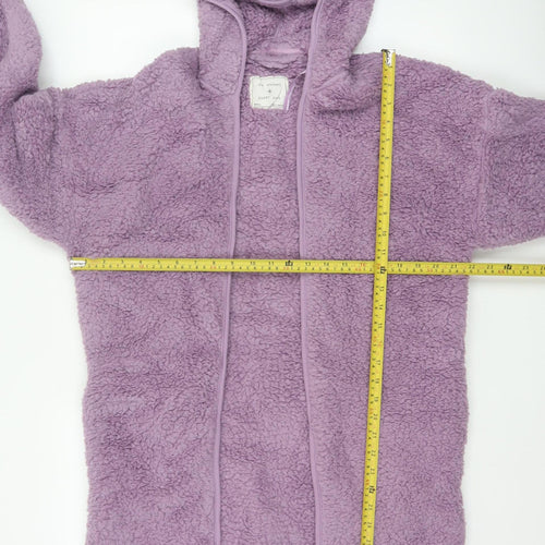 Marks and Spencer Women's Purple Fleece Hooded Robe Small