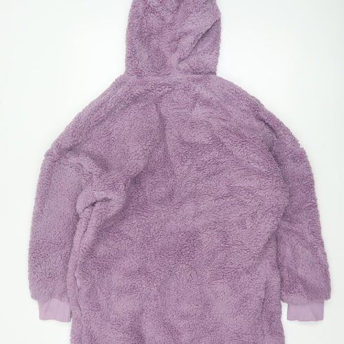 Marks and Spencer Women's Purple Fleece Hooded Robe Small