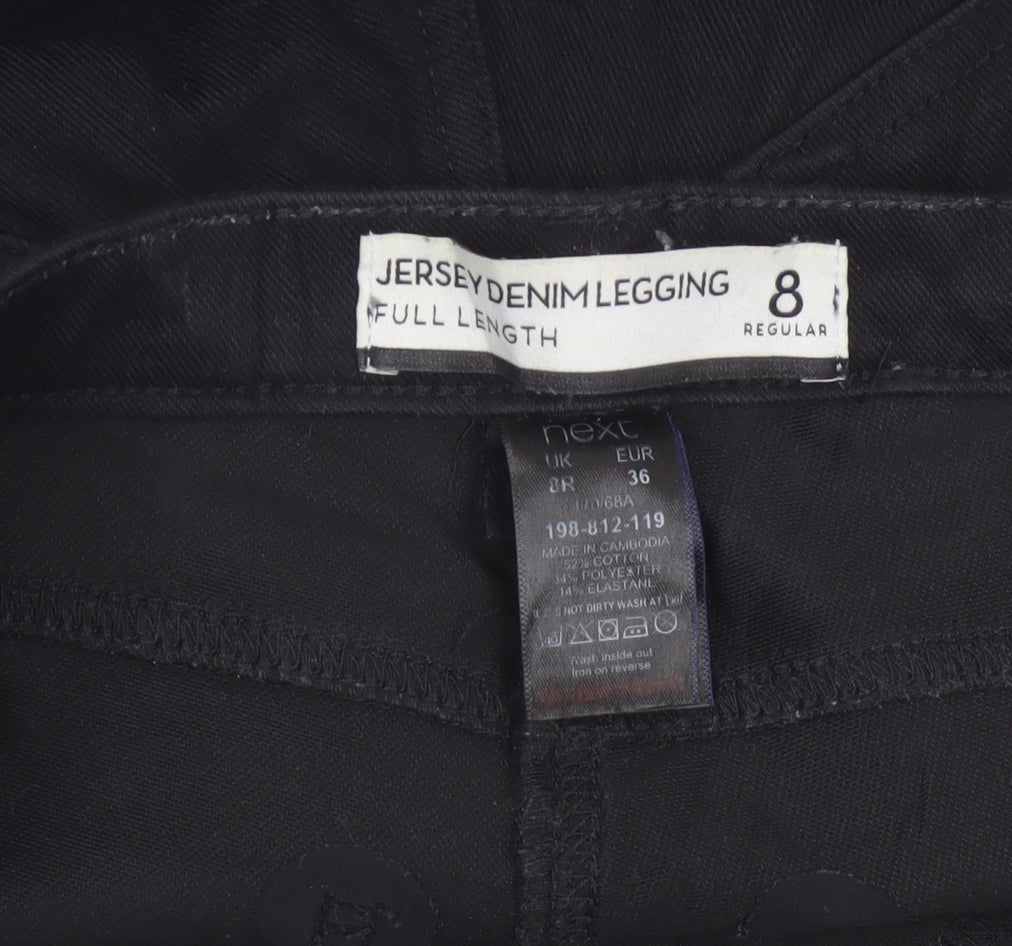 Next Women's Black Jersey Denim Jegging Size 8 Skinny Fit