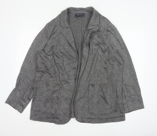 Marks and Spencer Womens Grey Check Blazer Jacket Size 18 Regular Fit