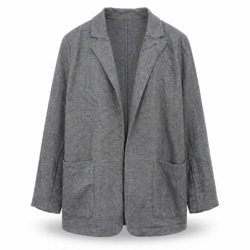 Marks and Spencer Womens Grey Check Blazer Jacket Size 18 Regular Fit