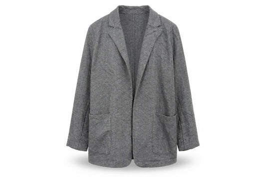 Marks and Spencer Womens Grey Check Blazer Jacket Size 18 Regular Fit