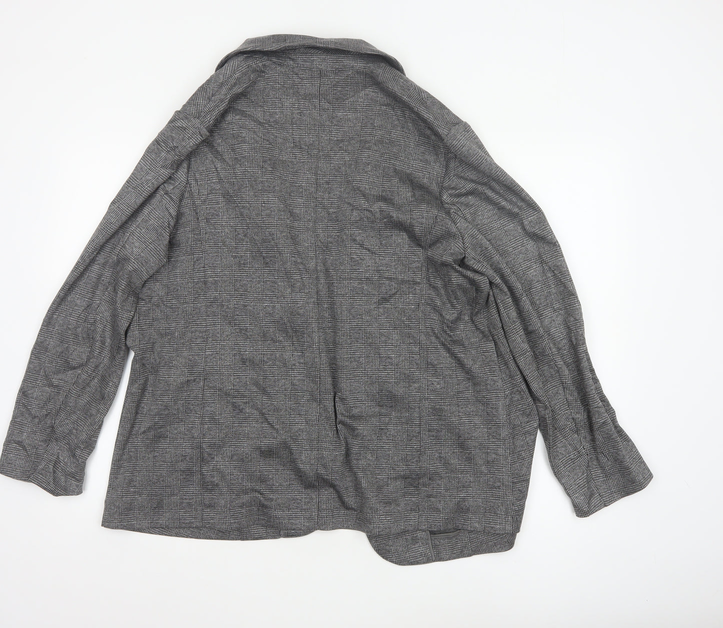 Marks and Spencer Womens Grey Check Blazer Jacket Size 18 Regular Fit