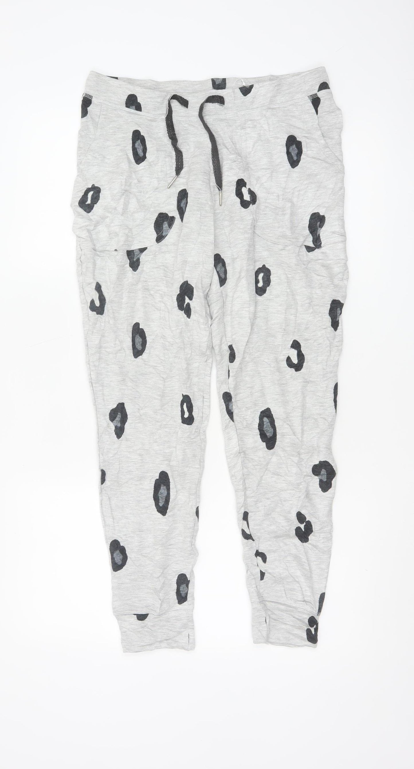 Marks and Spencer Women Grey Animal Print Pyjama Pants Size 12