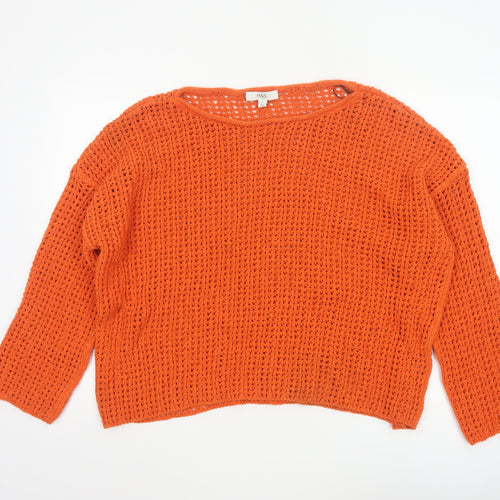 Marks and Spencer Women’s Orange Open-Knit Cotton Jumper XL