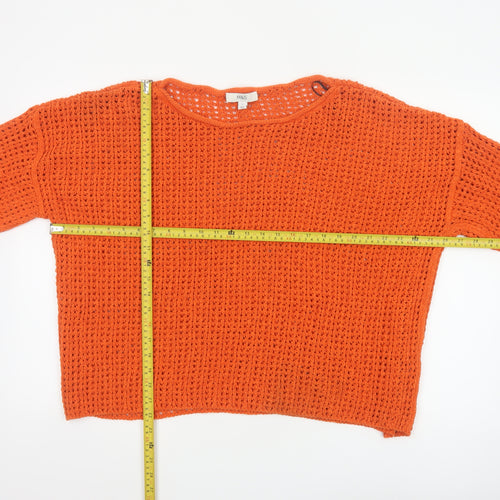 Marks and Spencer Women’s Orange Open-Knit Cotton Jumper XL