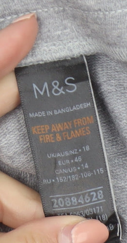 Marks and Spencer Womens Grey Jersey Jogger Trousers Size 18