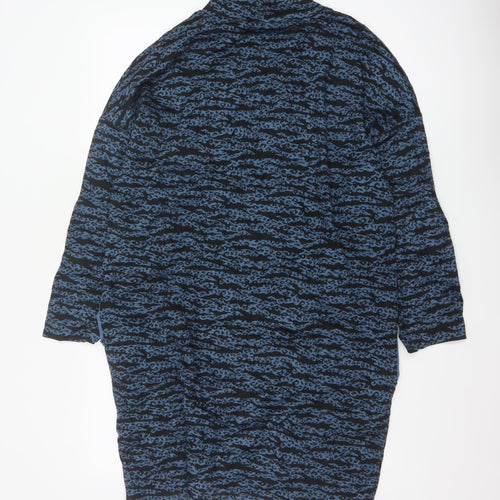 Whistles Women Blue Animal Print Roll Neck Tunic Top Size M