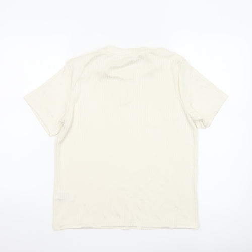 Marks and Spencer Womens Ivory Short Sleeve Basic T-Shirt Size 14