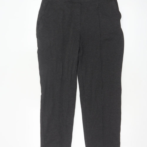 Marks and Spencer Womens Grey Straight Leg Jersey Trousers Size 14