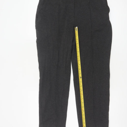 Marks and Spencer Womens Grey Straight Leg Jersey Trousers Size 14