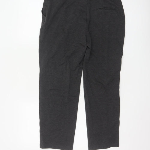 Marks and Spencer Womens Grey Straight Leg Jersey Trousers Size 14