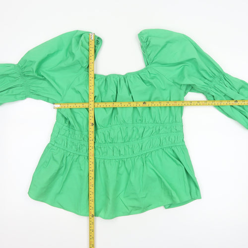 Marks and Spencer Womens Green Cotton Tunic Blouse Size 20