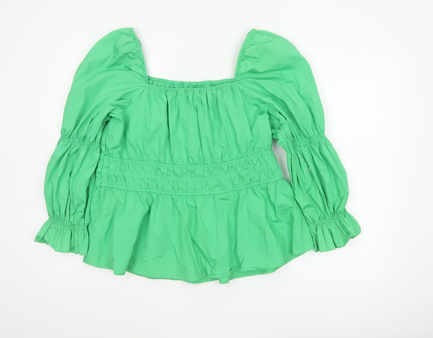 Marks and Spencer Womens Green Cotton Tunic Blouse Size 20