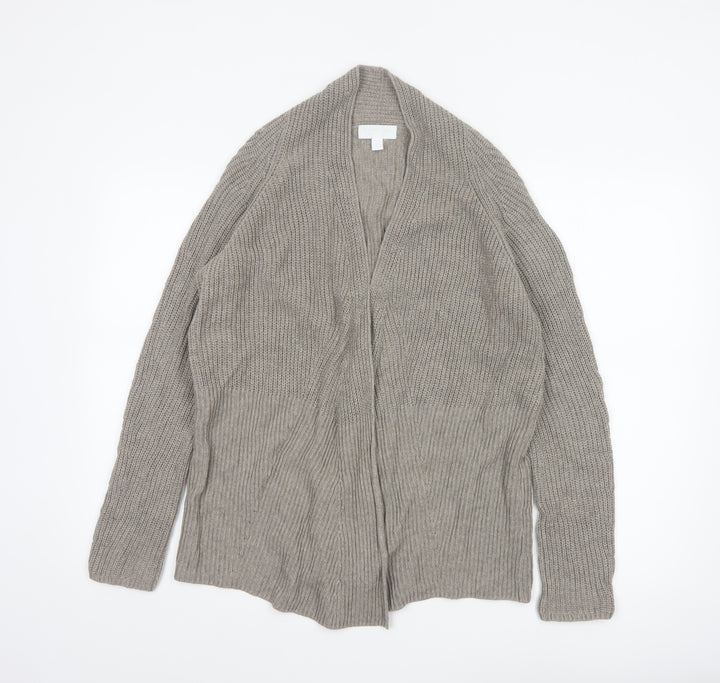 The White Company Women’s Beige Chunky-Knit Cardigan Size 10