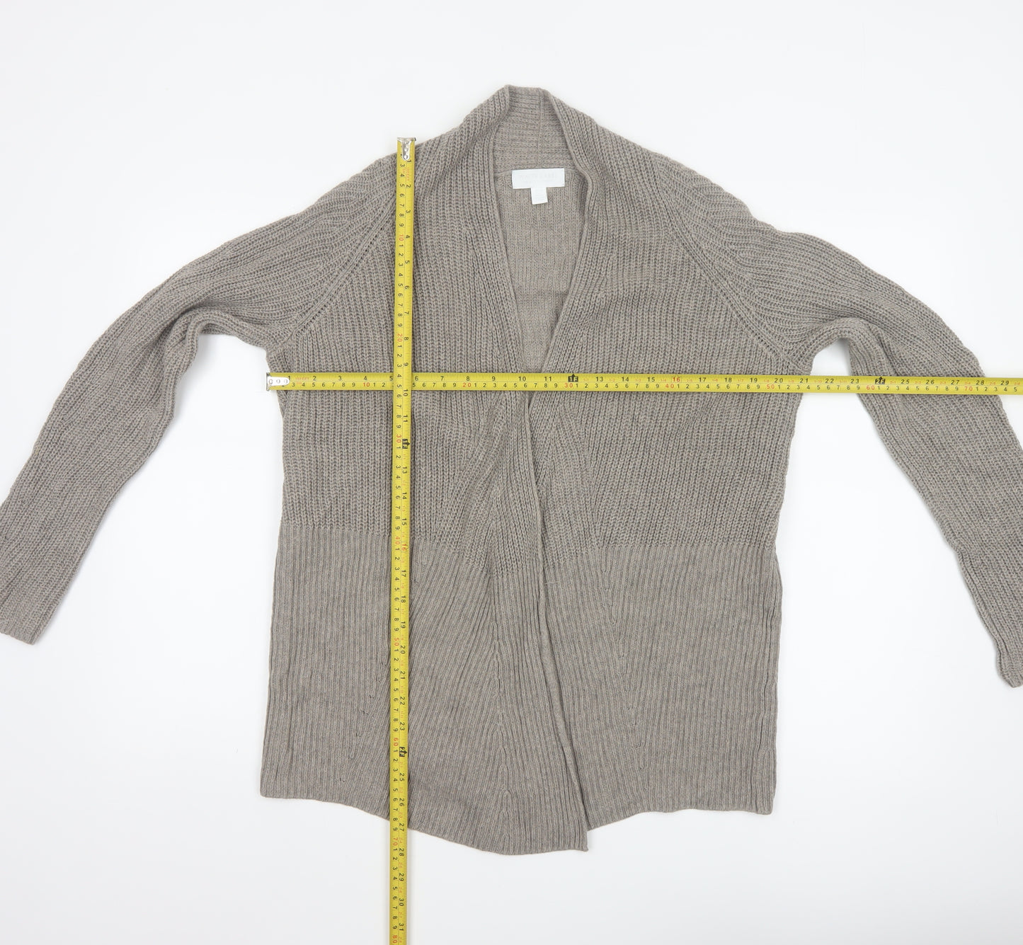 The White Company Women’s Beige Chunky-Knit Cardigan Size 10