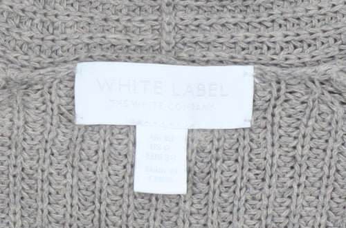 The White Company Women’s Beige Chunky-Knit Cardigan Size 10