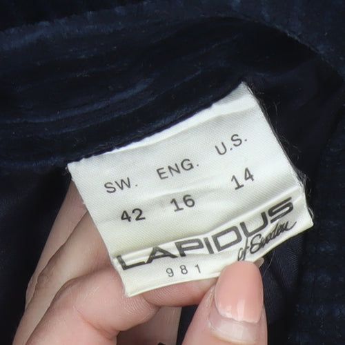 Lapidus of Sweden Women's Black Corduroy A-Line Skirt Size 16