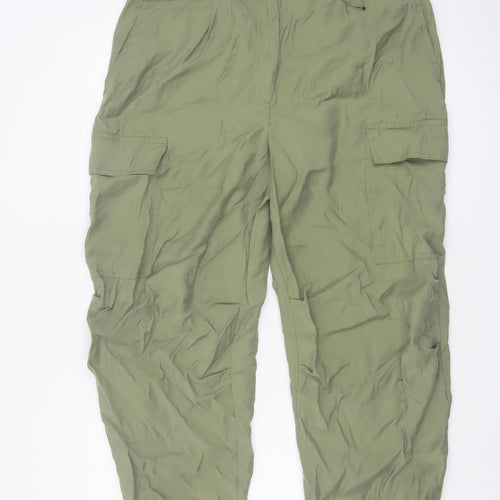 Marks and Spencer Women’s Green Cargo Trousers Size 16 Short Modal Blend