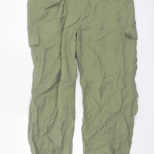 Marks and Spencer Women’s Green Cargo Trousers Size 16 Short Modal Blend