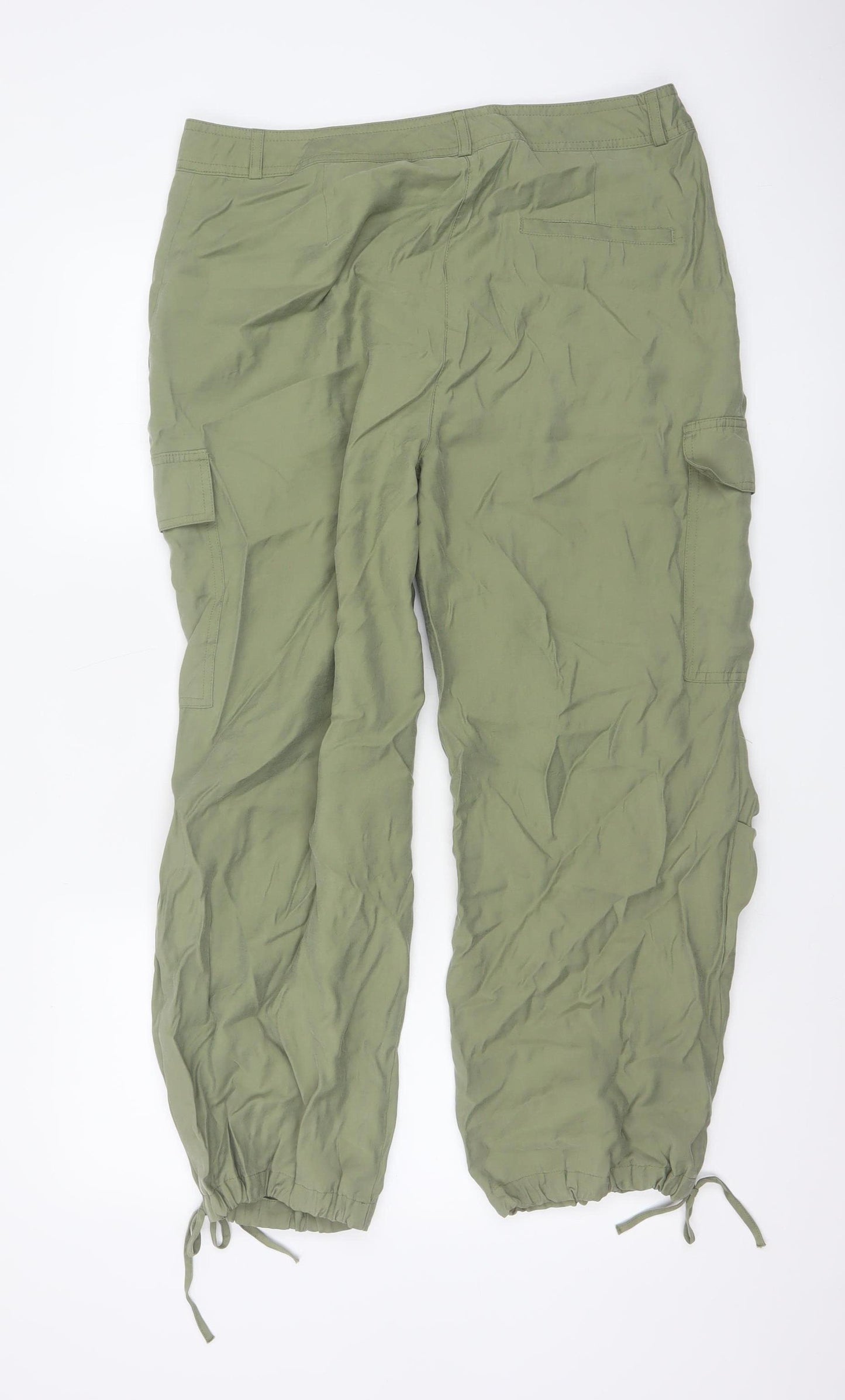 Marks and Spencer Women’s Green Cargo Trousers Size 16 Short Modal Blend