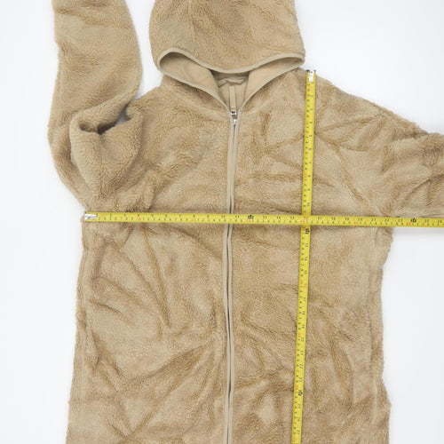 Marks and Spencer Women’s Beige Hooded Fleece Coat Size 18