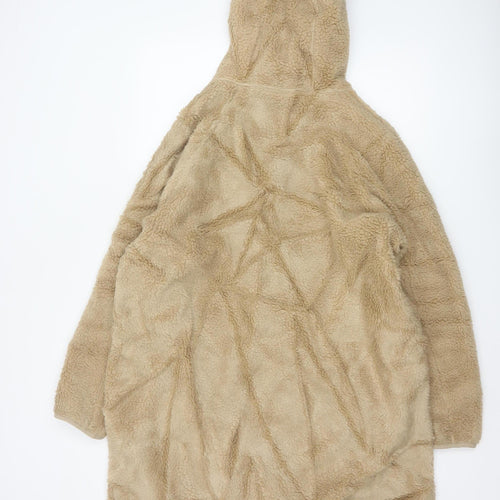 Marks and Spencer Women’s Beige Hooded Fleece Coat Size 18