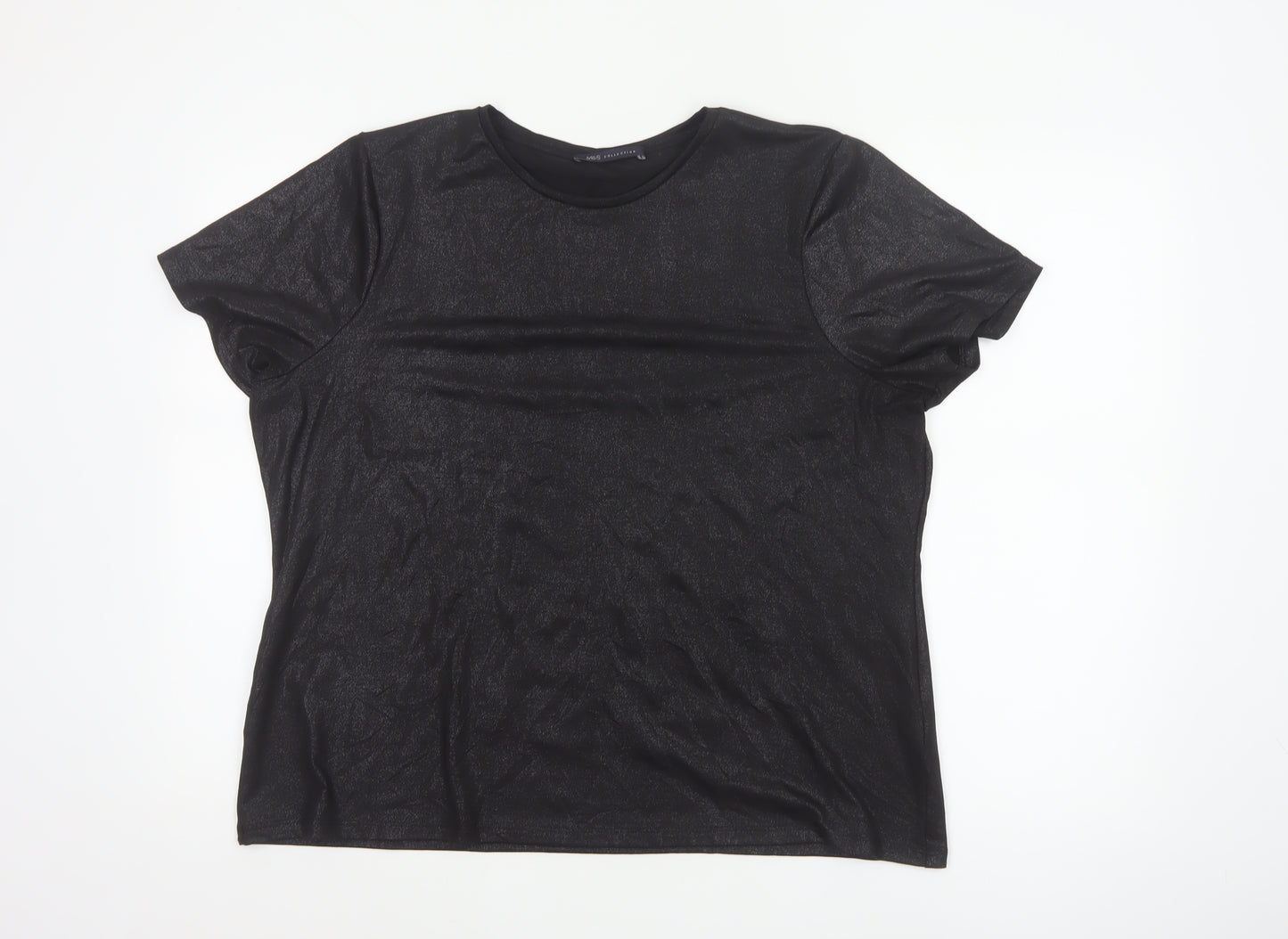 Marks and Spencer Women’s Black Short Sleeve Basic T-Shirt Size 18