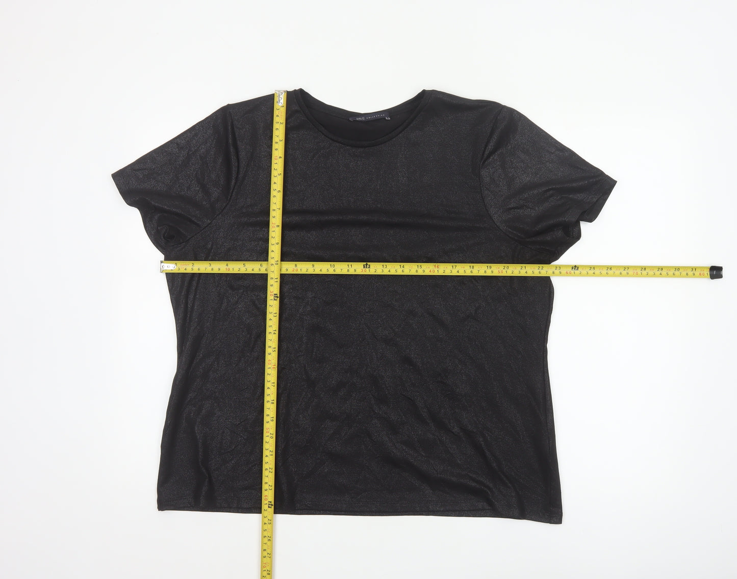 Marks and Spencer Women’s Black Short Sleeve Basic T-Shirt Size 18