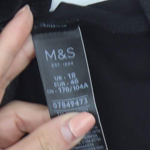 Marks and Spencer Women’s Black Short Sleeve Basic T-Shirt Size 18