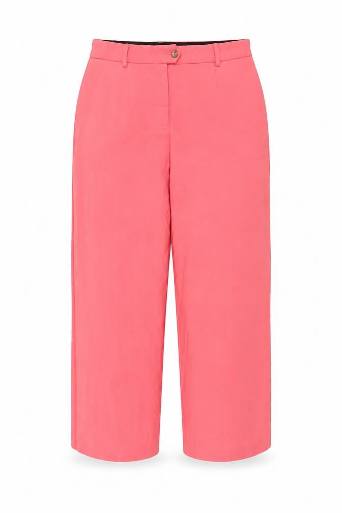 Marks and Spencer Womens Pink Cropped Wide-Leg Trousers Size 18