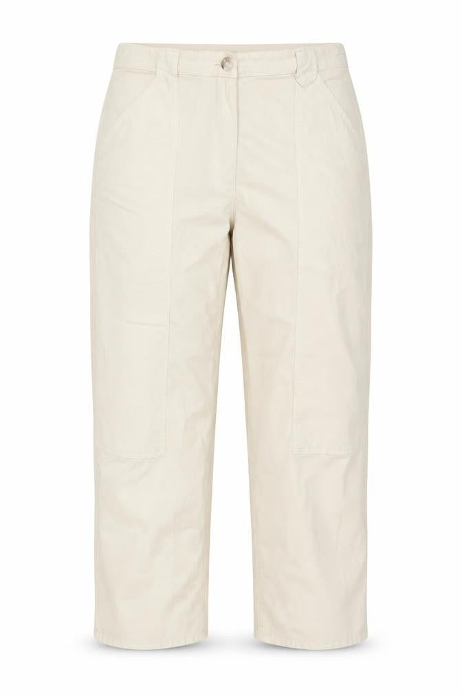Front view of Marks & Spencer Women's Beige Cargo Trousers, size 18, Straight Leg