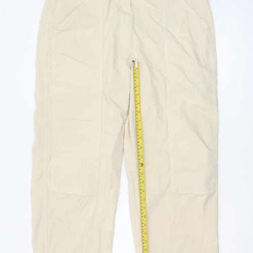 Marks and Spencer Women's Beige Cargo Trousers Size 18 Straight Leg