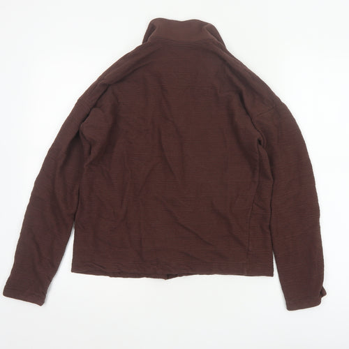 Marks and Spencer Women Brown Cotton Collared Long Sleeve Blouse Size 10