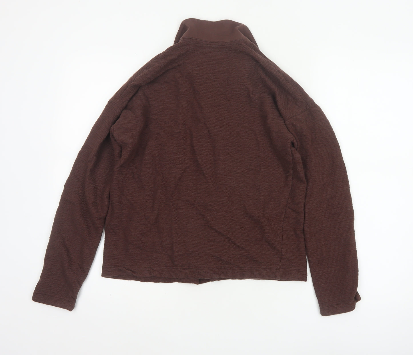 Marks and Spencer Women Brown Cotton Collared Long Sleeve Blouse Size 10