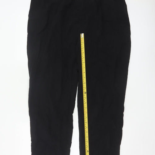 Marks and Spencer Womens Black Regular Fit Lyocell Blend Trousers Size 18